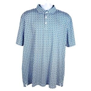 Donald Ross Sport Golf Polo Performance Blue Skulls Stretch XL Preppy USA Sleeve